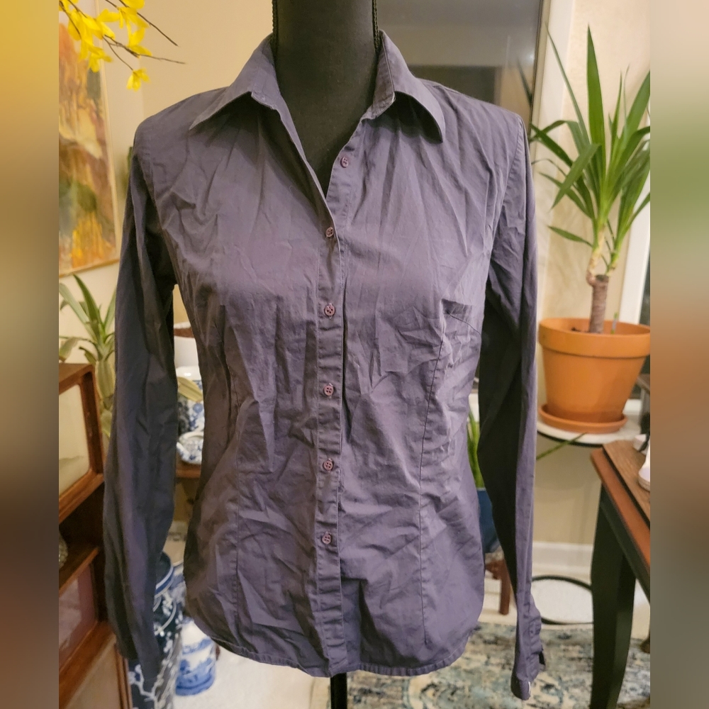 Zara Grey Fitted Dress Shirt L